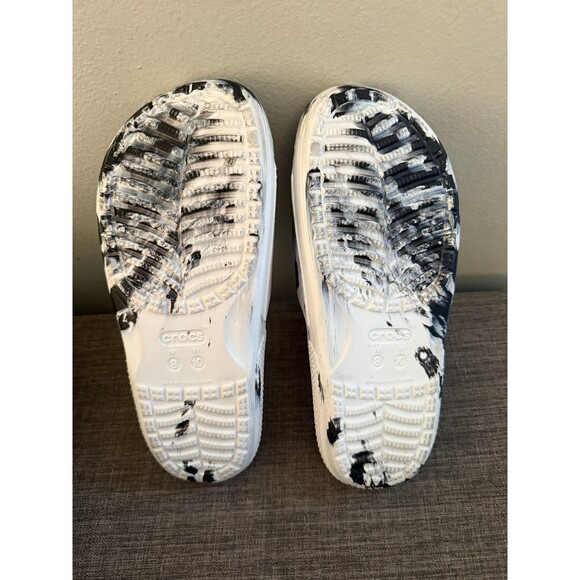 Crocs Marbled Slides (Black/White) Men’s Size 8 Women’s Size 10 - Picture 4 of 7